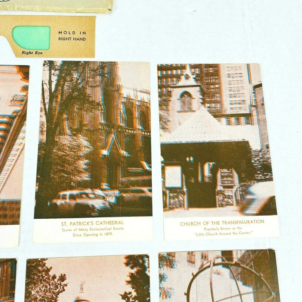 Vintage 1930s 3-D 12 Postcard Set‎ New York City